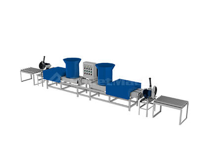 triple head wood pallet block machine